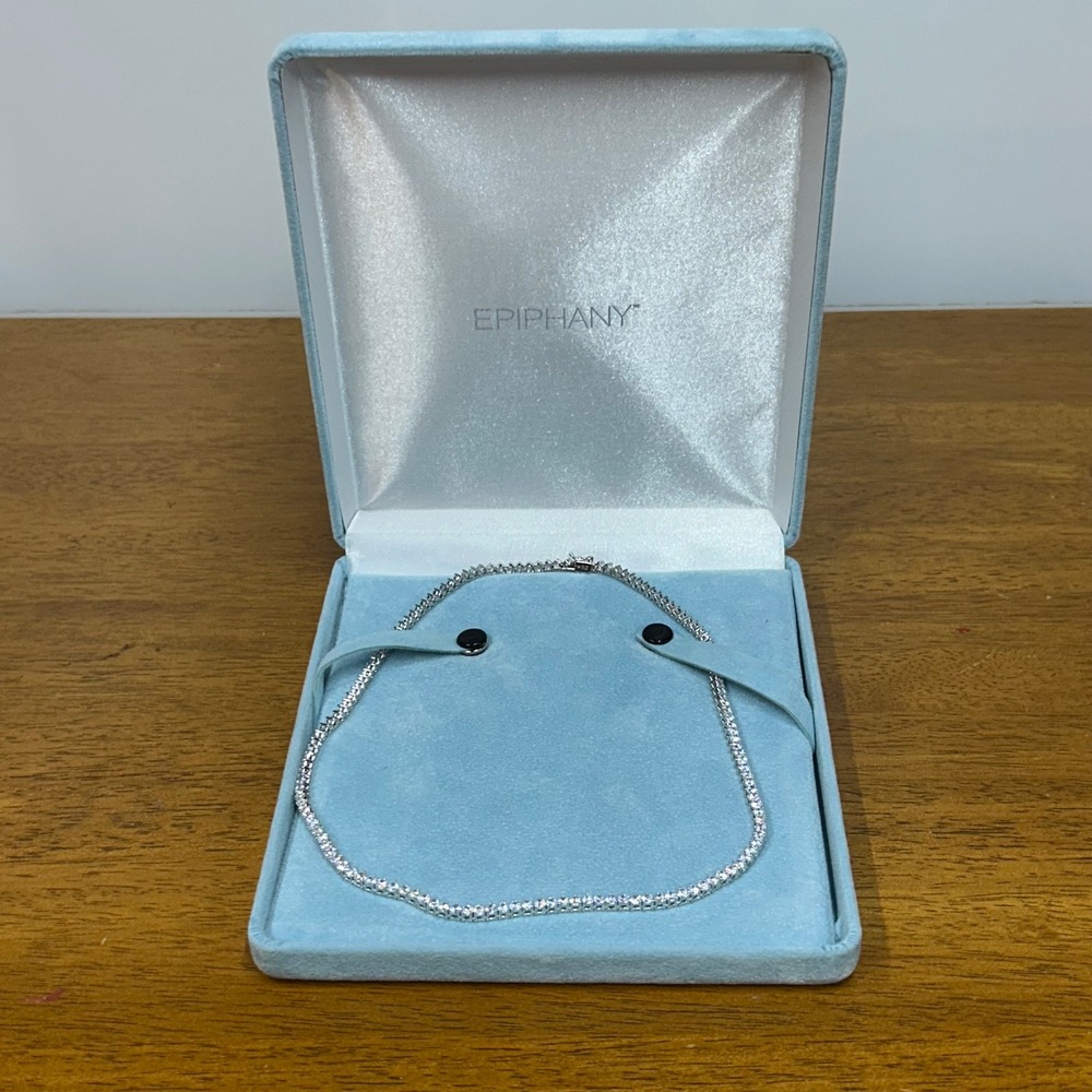 Epiphany Tennis Necklace 18in Long 20g Classic Feminine QVC W/Box